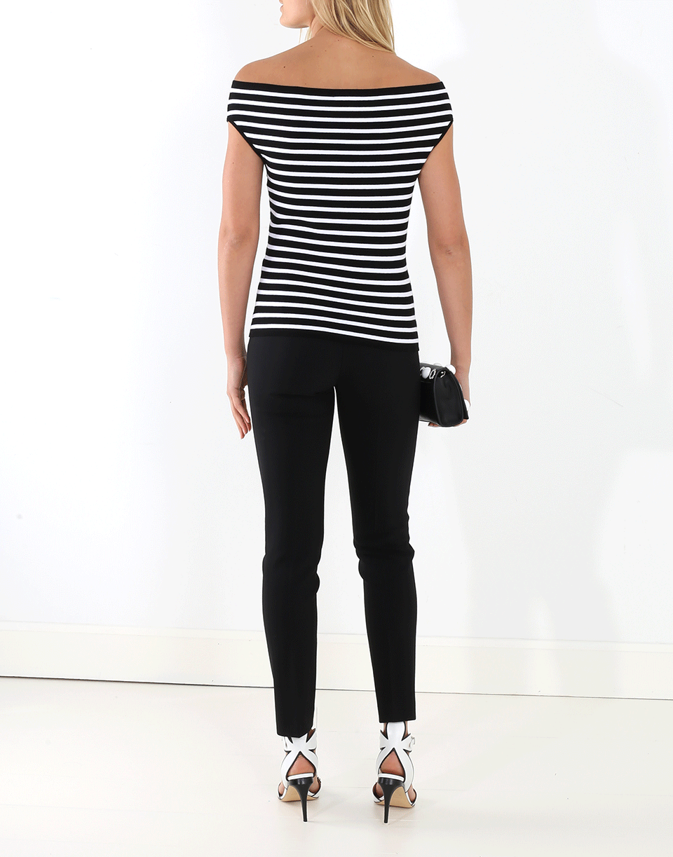 MICHAEL KORS-Striped Off The Shoulder Knit Top-