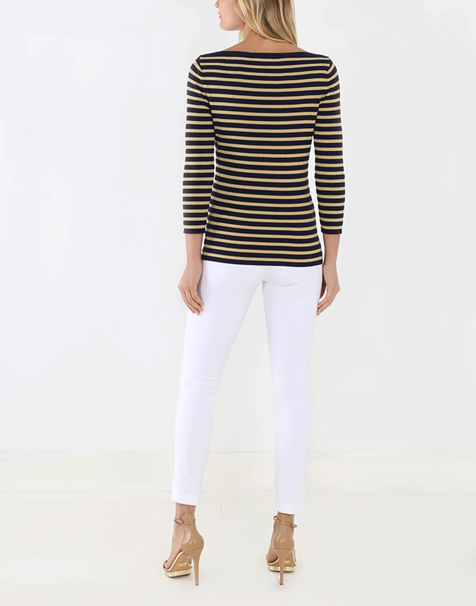MICHAEL KORS-Metallic Striped Top-