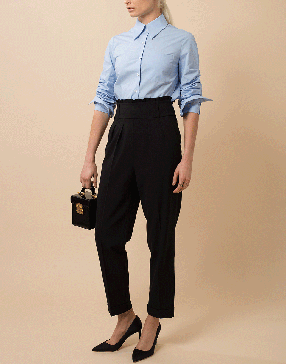 MICHAEL KORS-Ruched Sleeve Button Down Shirt-