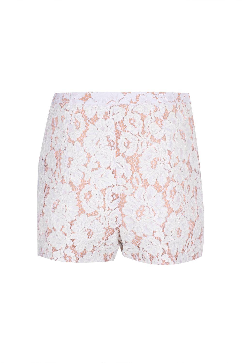 Hand Embroidered Short-OPTIC WH-4-CLOTHINGPANTSHORT-MICHAEL KORS COLLECTION