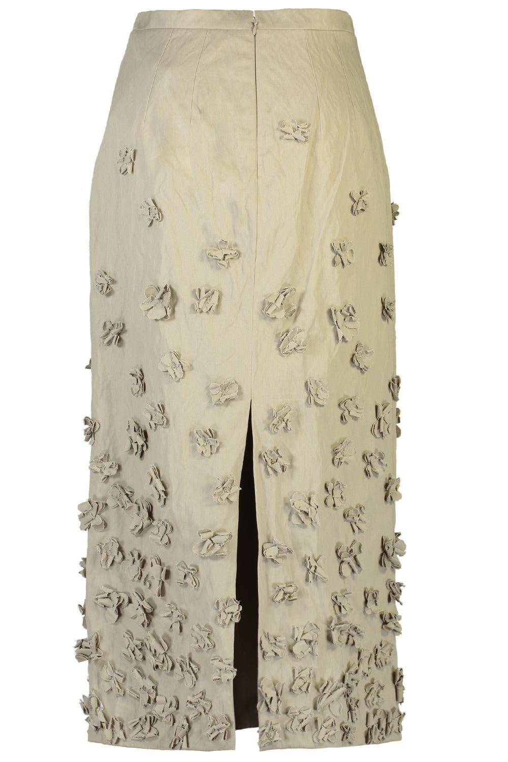 Floral Pencil Skirt-ALMOND-2-CLOTHINGSKIRTKNEE LENGT-MICHAEL KORS COLLECTION