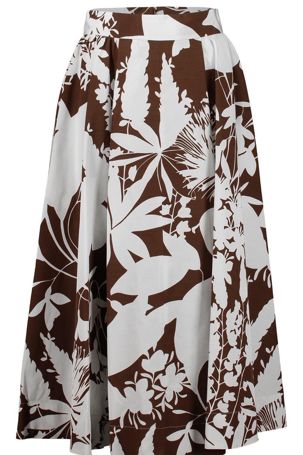 MICHAEL KORS COLLECTION-Shadow Floral Midi Skirt-