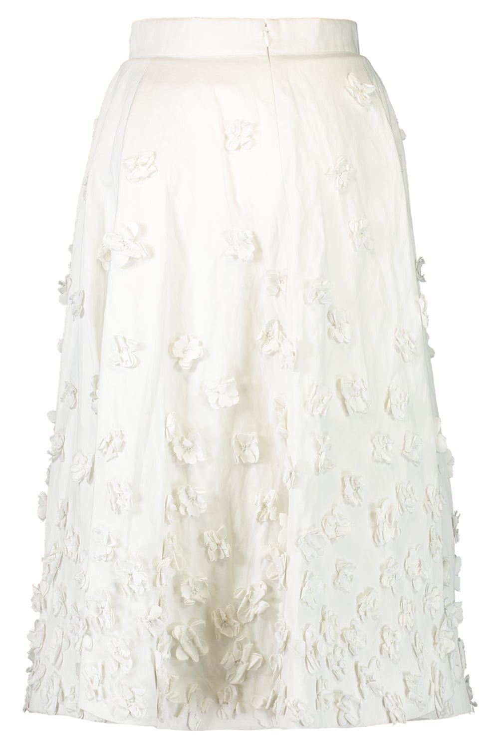 Embroidered Floral Circle Skirt-OPTICWHT-0-CLOTHINGSKIRTMIDI-MICHAEL KORS COLLECTION