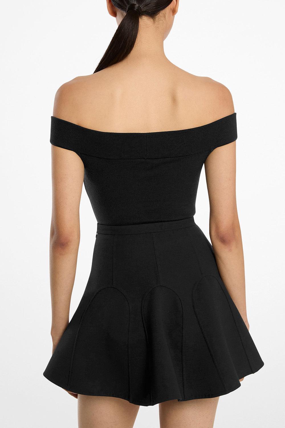 Off Shoulder Bodysuit-BLACK-XS-CLOTHINGTOPBODYSUIT-MICHAEL KORS COLLECTION