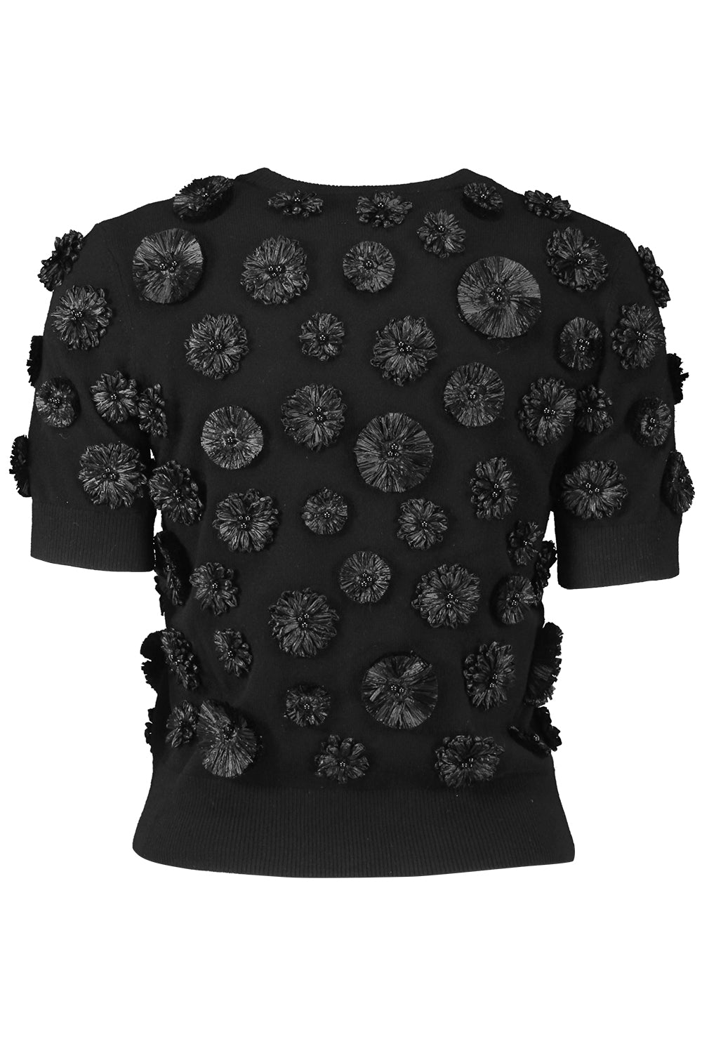 Embroidered Floral Shell Top - Black-BLACK-S-CLOTHINGTOPTANK-MICHAEL KORS COLLECTION