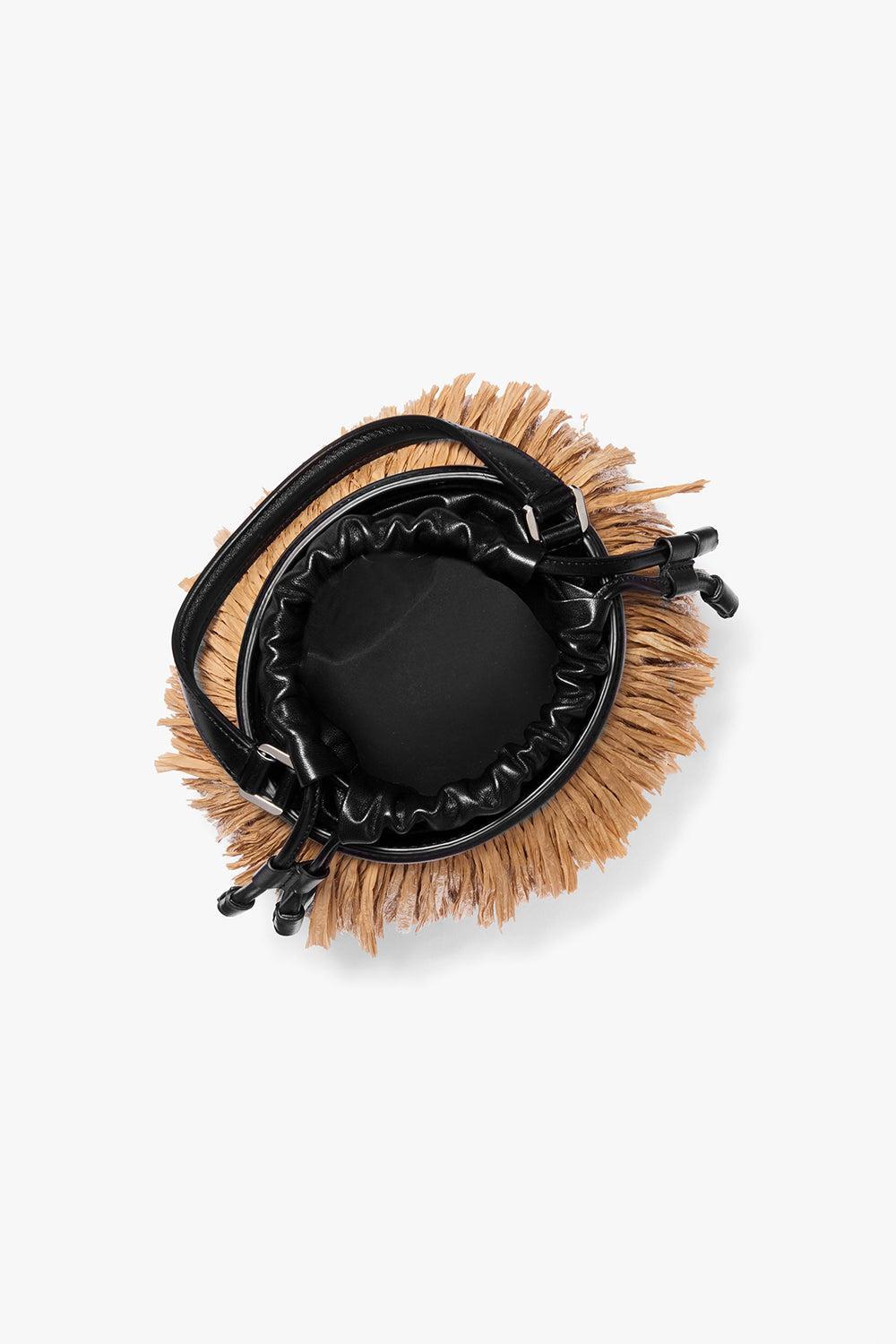 Mini Ischia Bucket Bag - Natural Black-NAT/BLK-HANDBAGSHOULDER-MICHAEL KORS COLLECTION