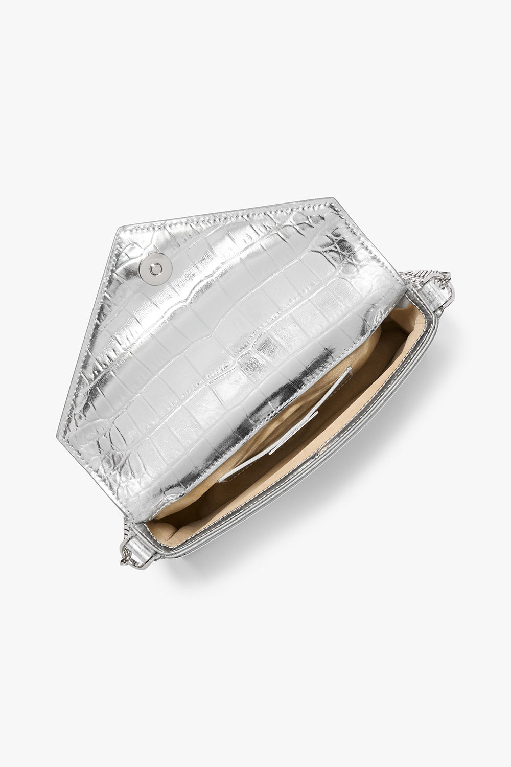 Manhatta Bag - Embossed Silver-SILVER-HANDBAGSHOULDER-MICHAEL KORS COLLECTION