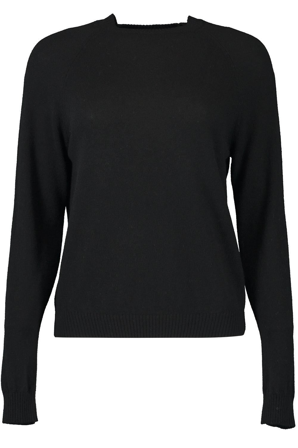 Shrunken Crewneck - Black-BLACK-XS-CLOTHINGTOPSWEATER-MINNIE ROSE