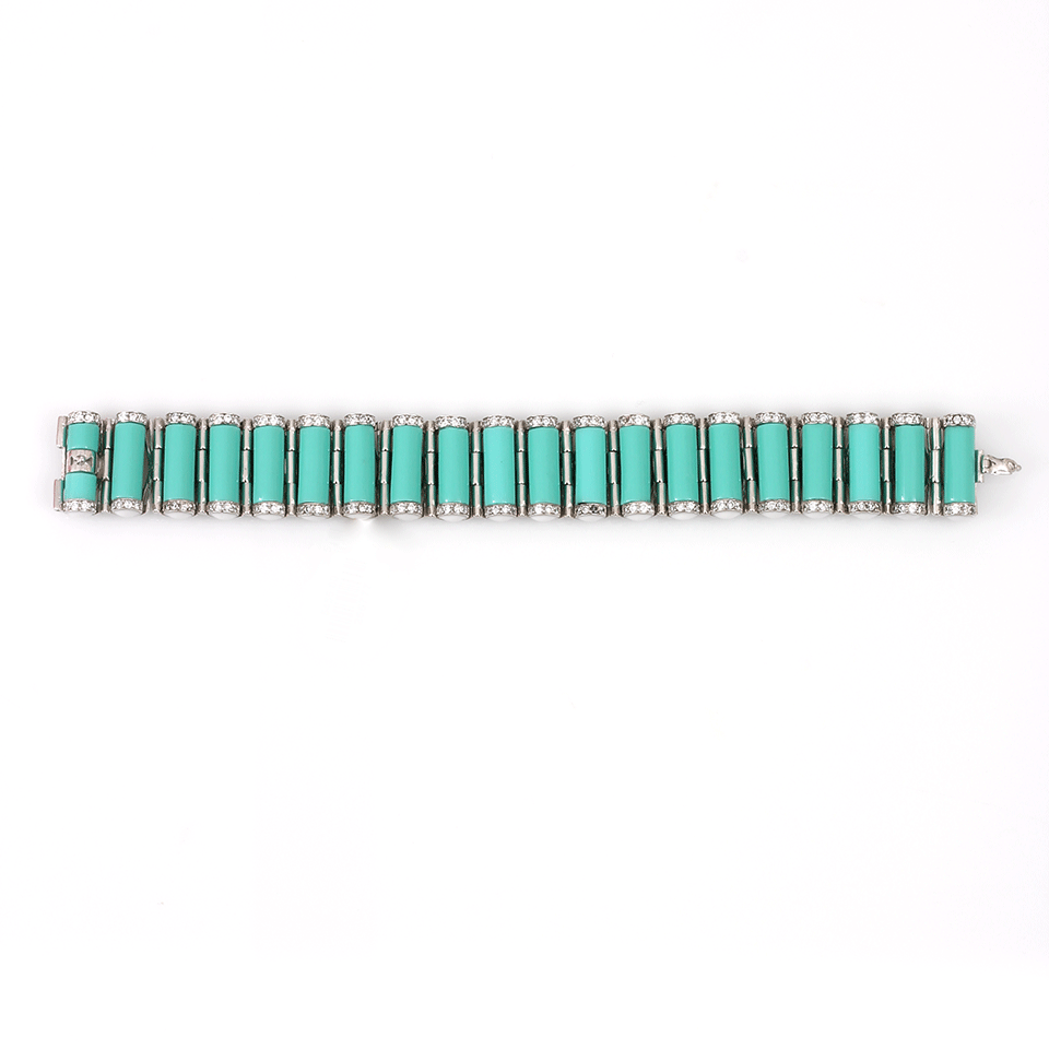 MIRIAM SALAT-Small Tribal Rod Bracelet-TURQ