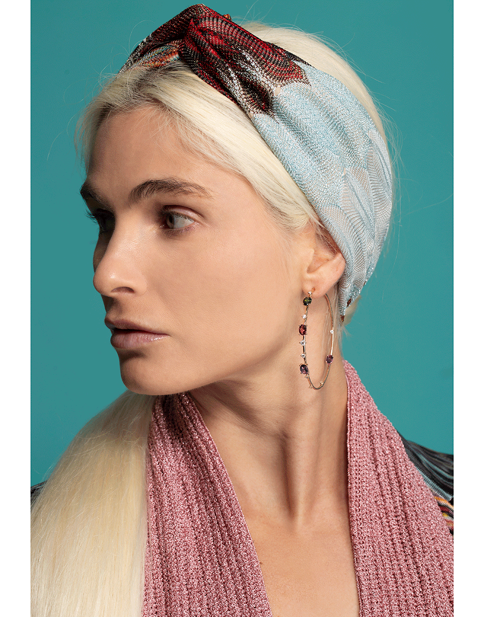 MISSONI-Multicolor Lurex Headband-RED/BLUE