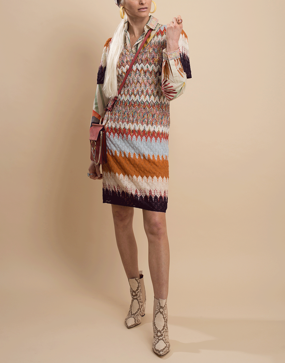 MISSONI-Flutter Sleeve Sheath Dress-