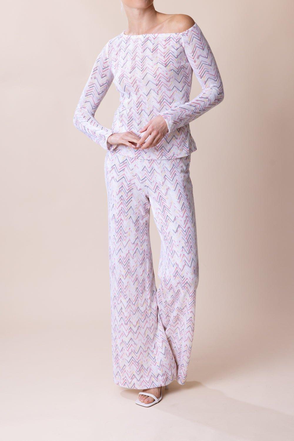 MISSONI-Flare Trouser - White Multi-