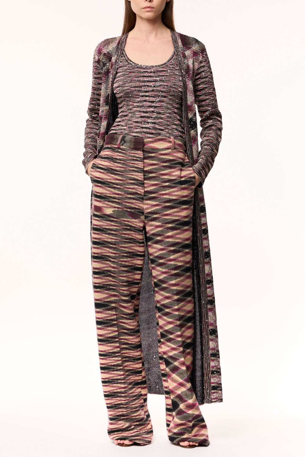 MISSONI-Scoop Neck Sequin Tank Top-