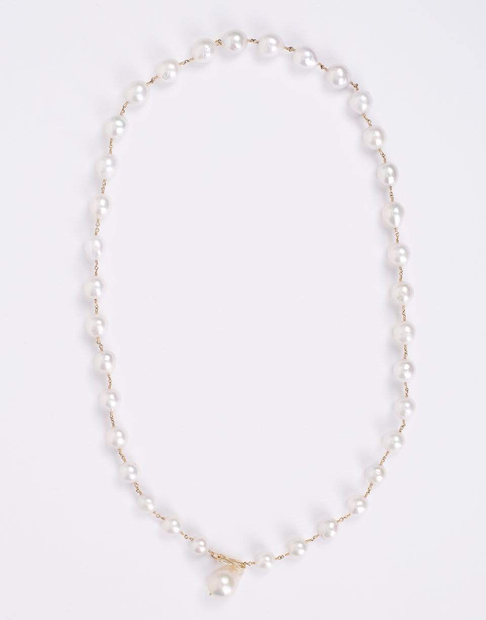 MIZUKI-Pearl Drop Necklace-YELLOW GOLD