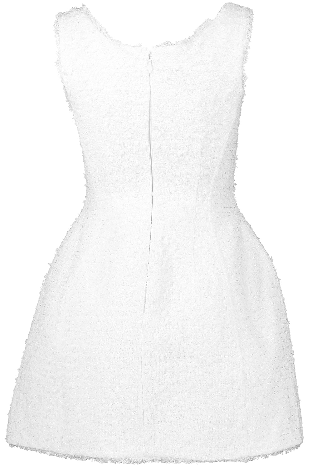 Scoop Neck Sculpt Dress-SILK WH-2-CLOTHINGDRESSCOCKTAIL-MONIQUE LHUILLIER