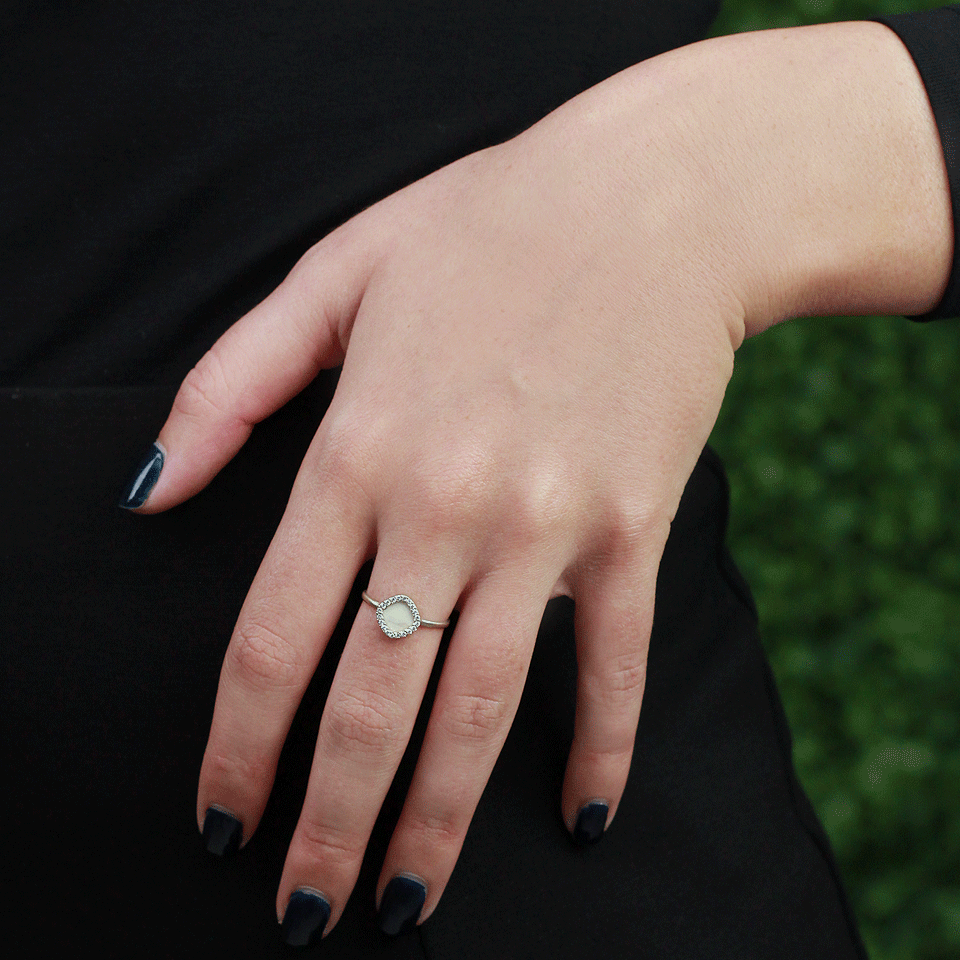 MONIQUE PEAN-Fossilized Woolly Mammoth Ring-WHITE GOLD