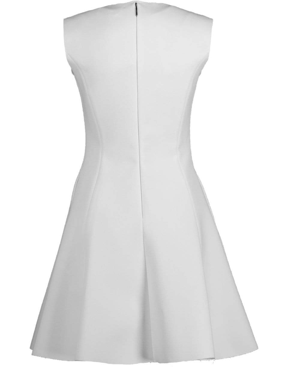 MSGM-White Fit & Flare Dress-