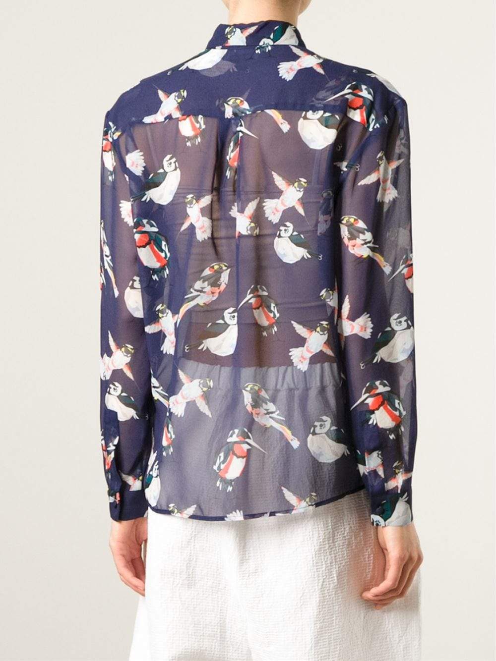 MSGM-Bird Print Blouse-