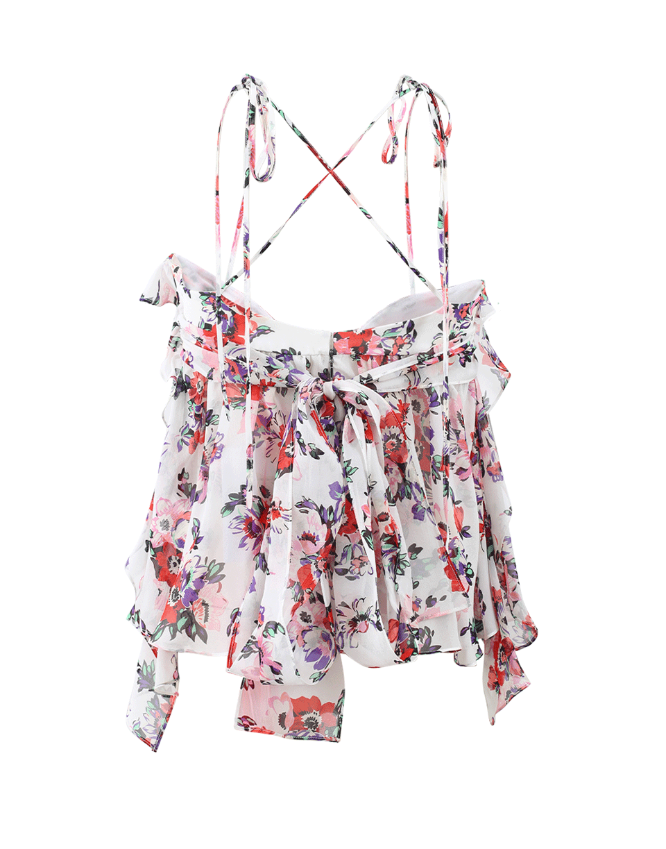 MSGM-Floral Babydoll Top-