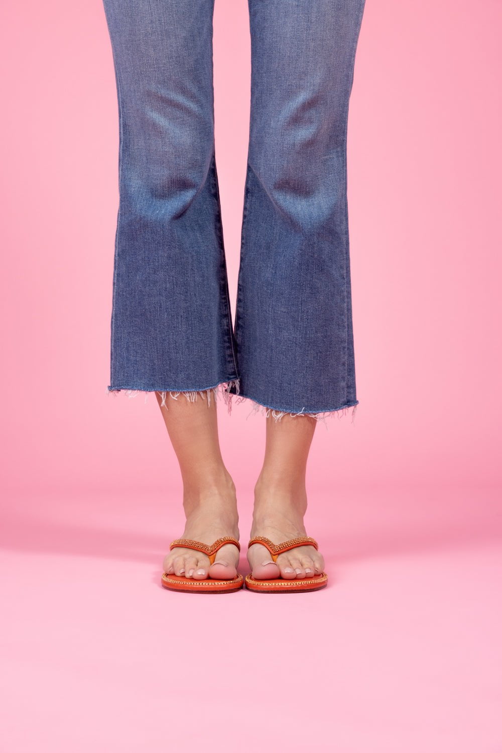 MYSTIQUE-Crystal Sandal - Orange-