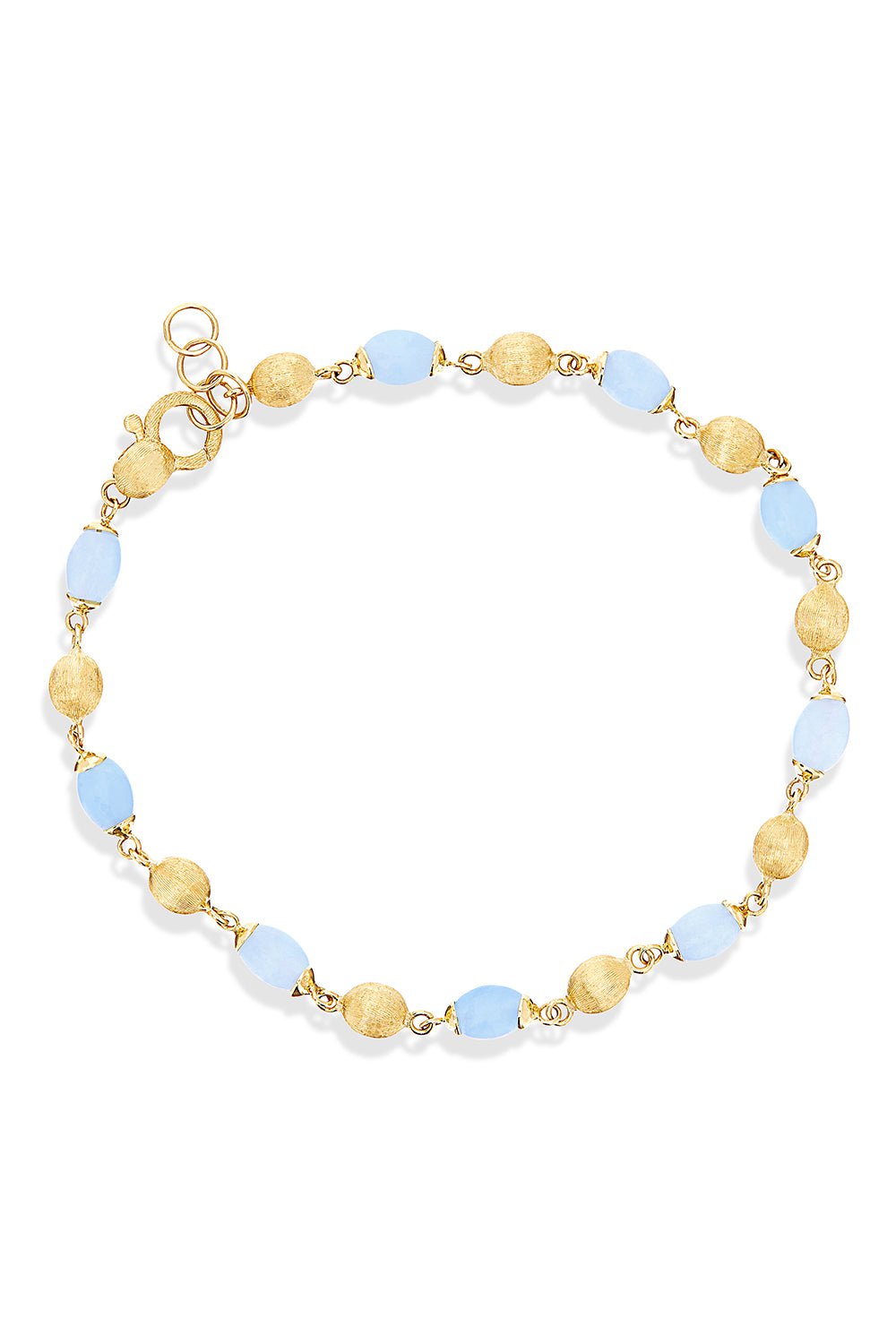 Aquamarine & Moonstone Small Classic Link Mixed Yellow Gold