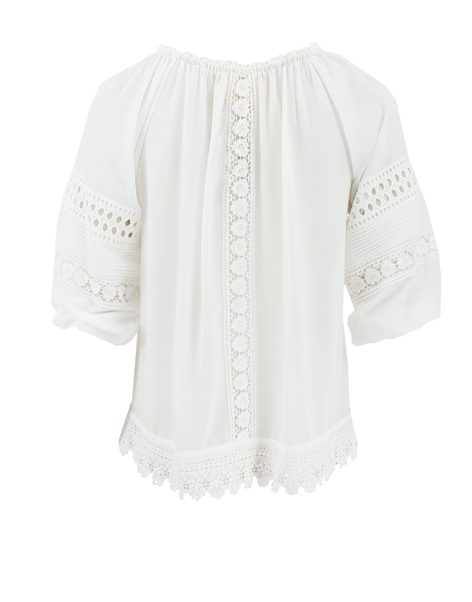 NICOLE MILLER-Embroidered Peasant Top-