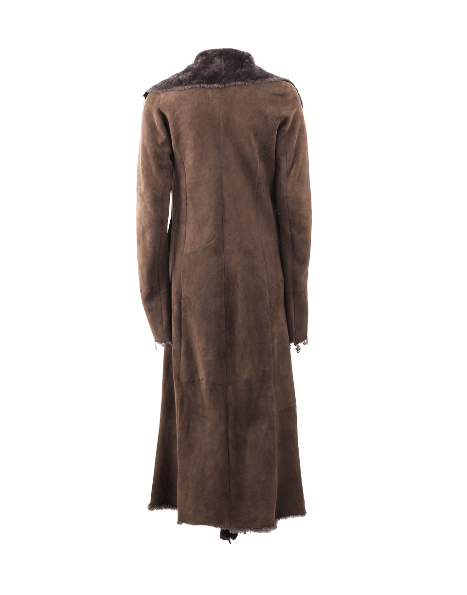 NIGEL PRESTON & KNIGHT-Long Suede Coat-TAUPE