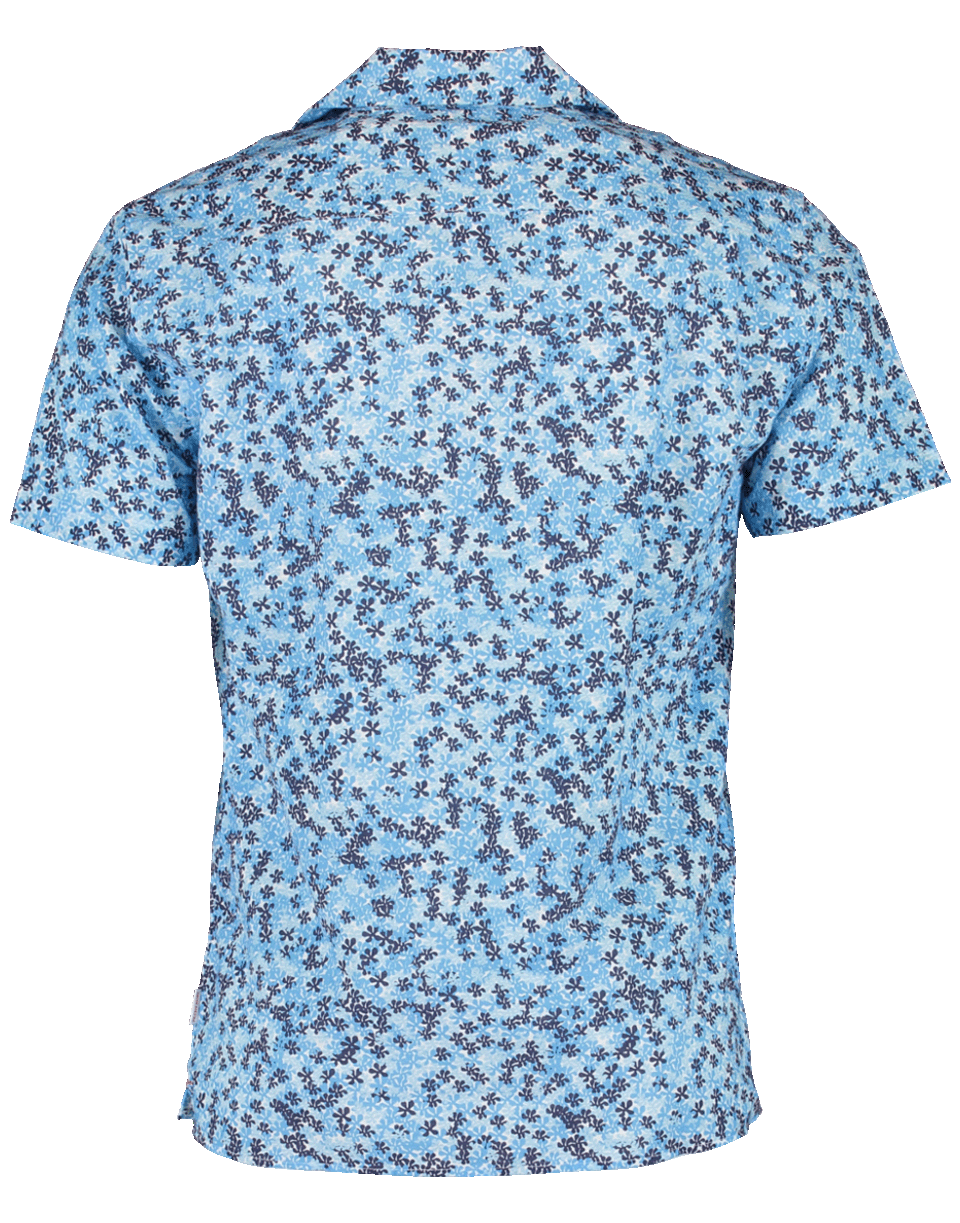 ORLEBAR BROWN-Travis Ninfea Bahama Blue Resort Shirt-