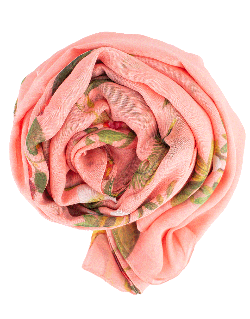 OSCAR DE LA RENTA-Greenery Print Scarf-CLAY