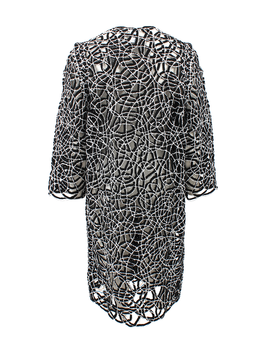 OSCAR DE LA RENTA-Jewel Neck Open Knit Coat-