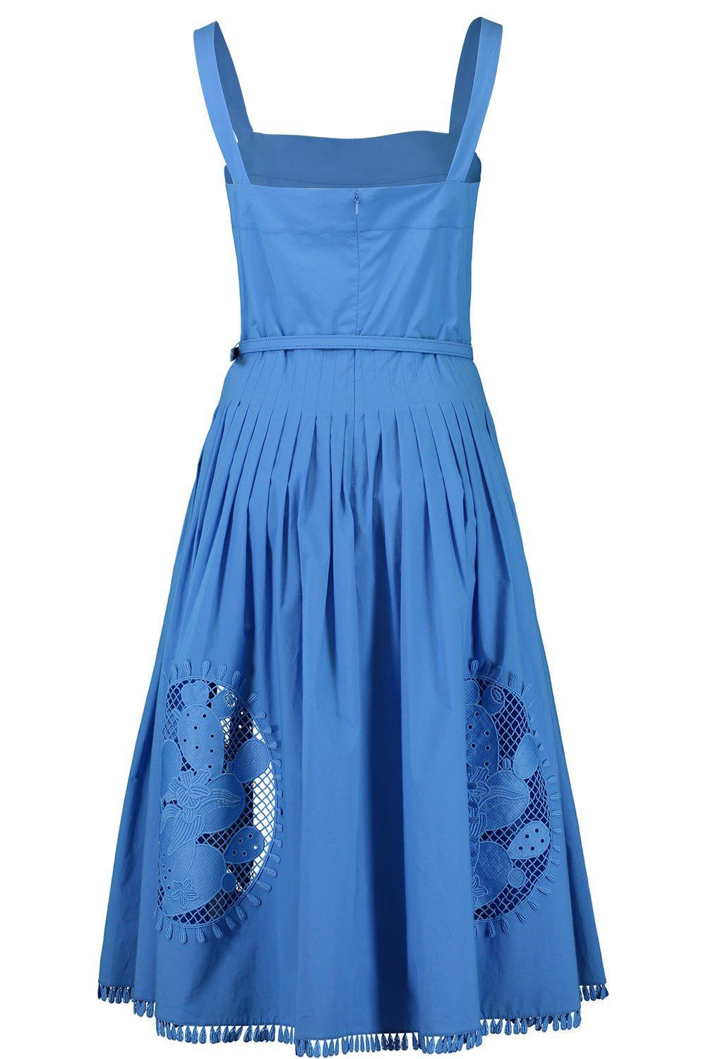 OSCAR DE LA RENTA-Sleeveless Applique Dress-