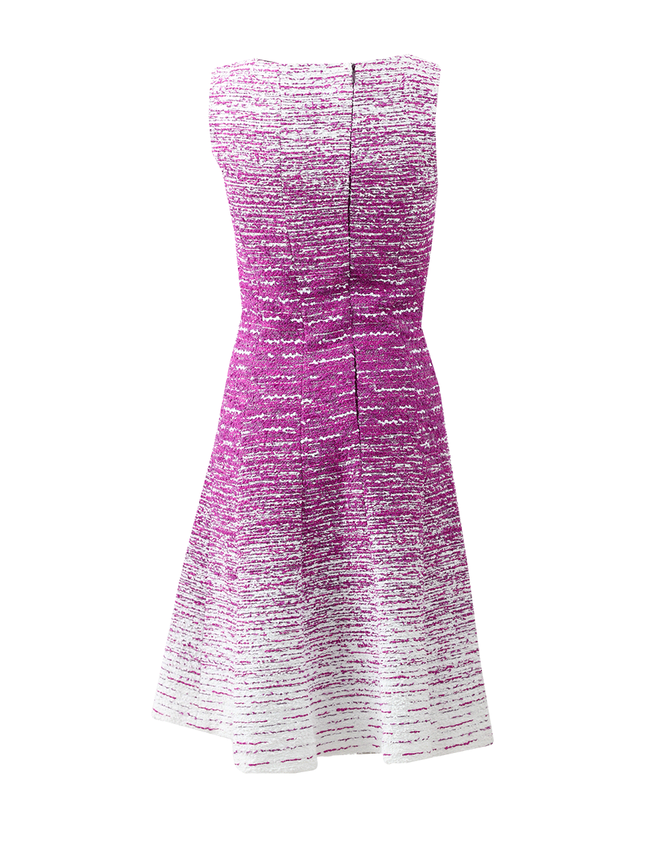 OSCAR DE LA RENTA-Bateau Neck Tweed Dress-ORCH/WHT
