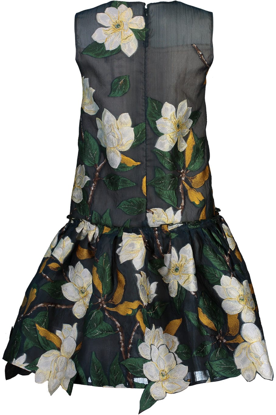 OSCAR DE LA RENTA-Magnolia Fil Coupe Peplum Dress-