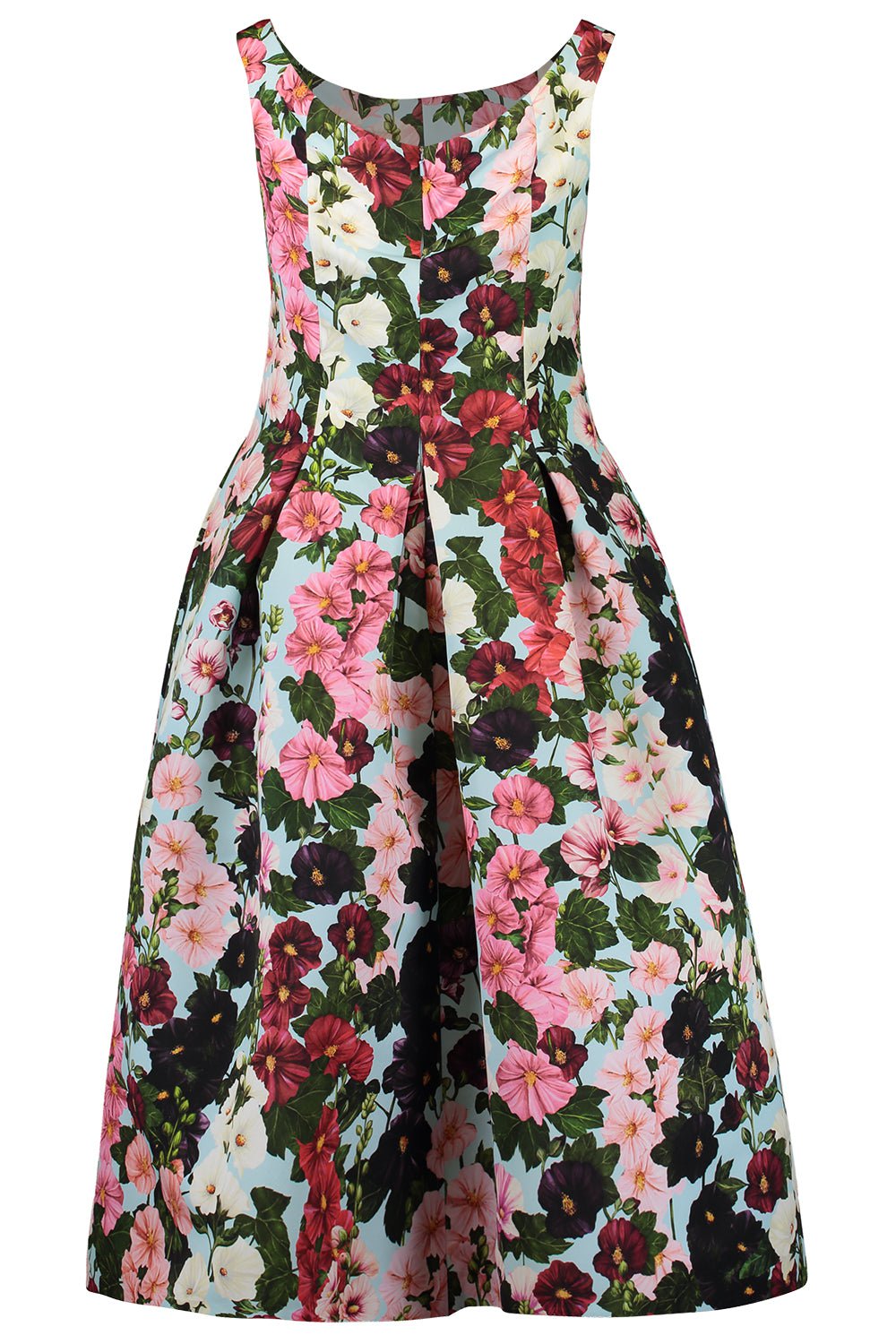 OSCAR DE LA RENTA-Off Shoulder Tea Length Dress-