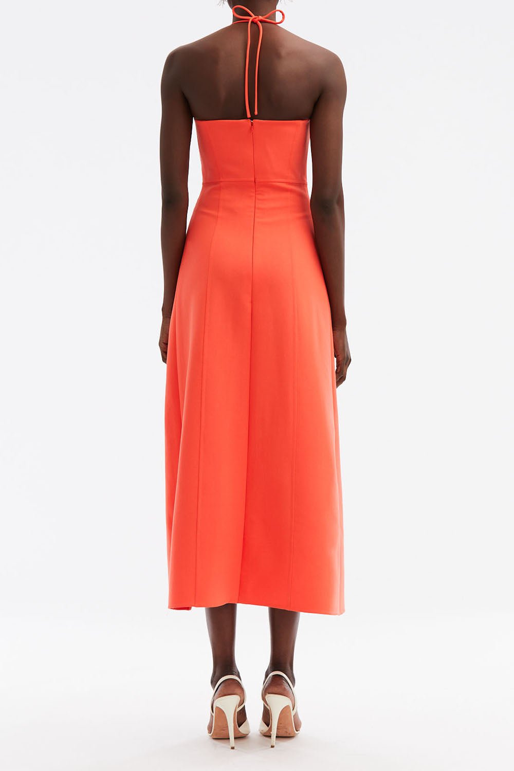 OSCAR DE LA RENTA-Halter Midi Dress-