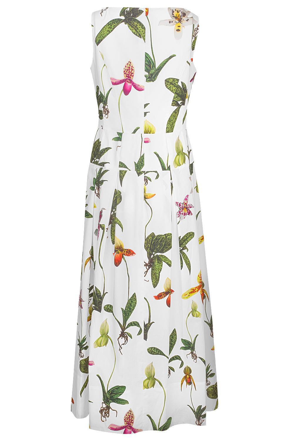 OSCAR DE LA RENTA-Sleeveless Orchid Zip Front Dress-