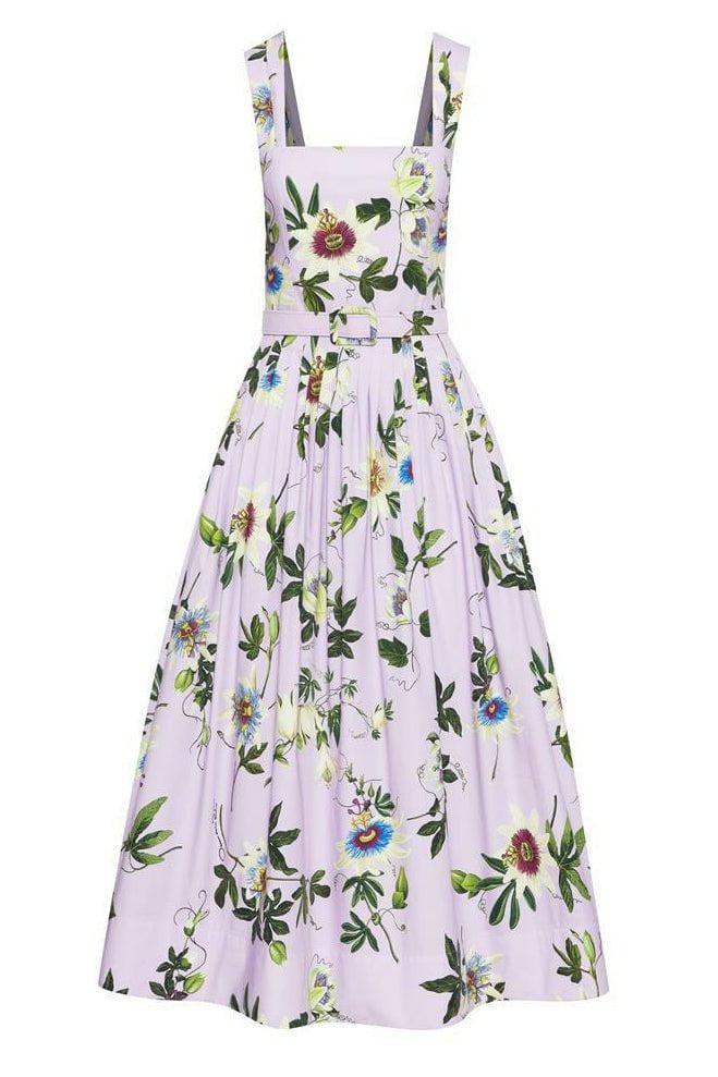 Pleated Floral Midi Dress | OSCAR DE LA RENTA Marissa Collections Pleated Floral Midi Dress | OSCAR DE LA RENTA Marissa Collections