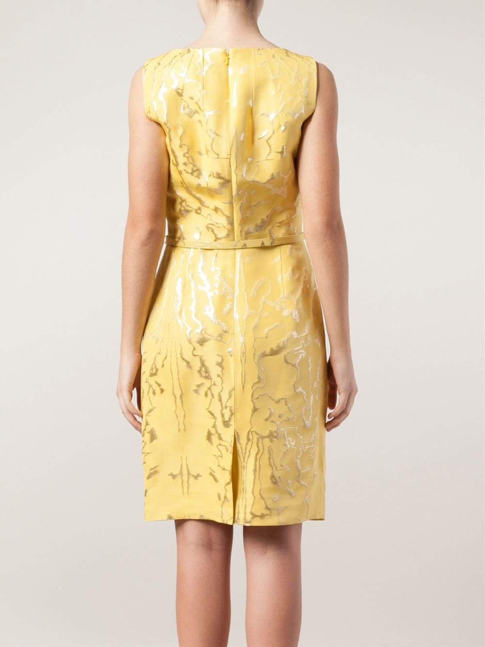 OSCAR DE LA RENTA-Lurex Faille Pencil Dress-
