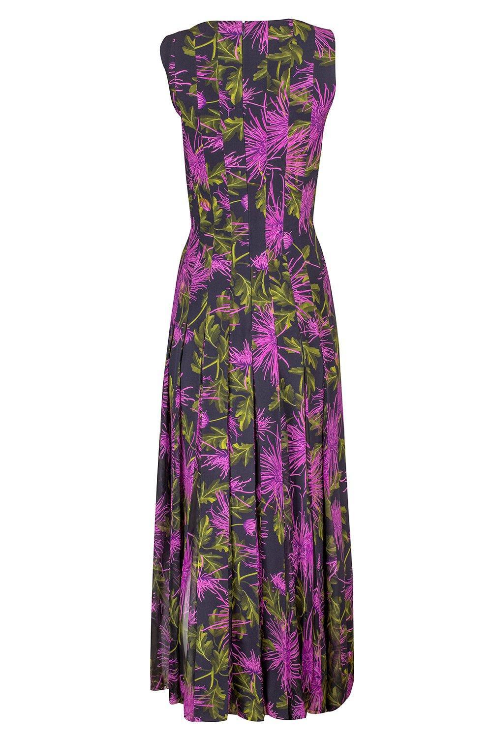 OSCAR DE LA RENTA-Sleeveless Inset Godet Dress-