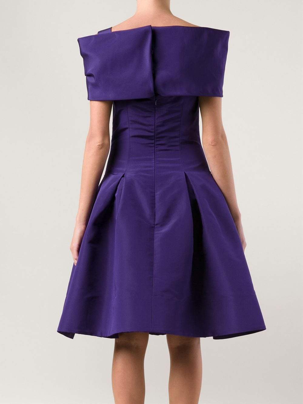 OSCAR DE LA RENTA-Off-The-Shoulder Skirt Dress-