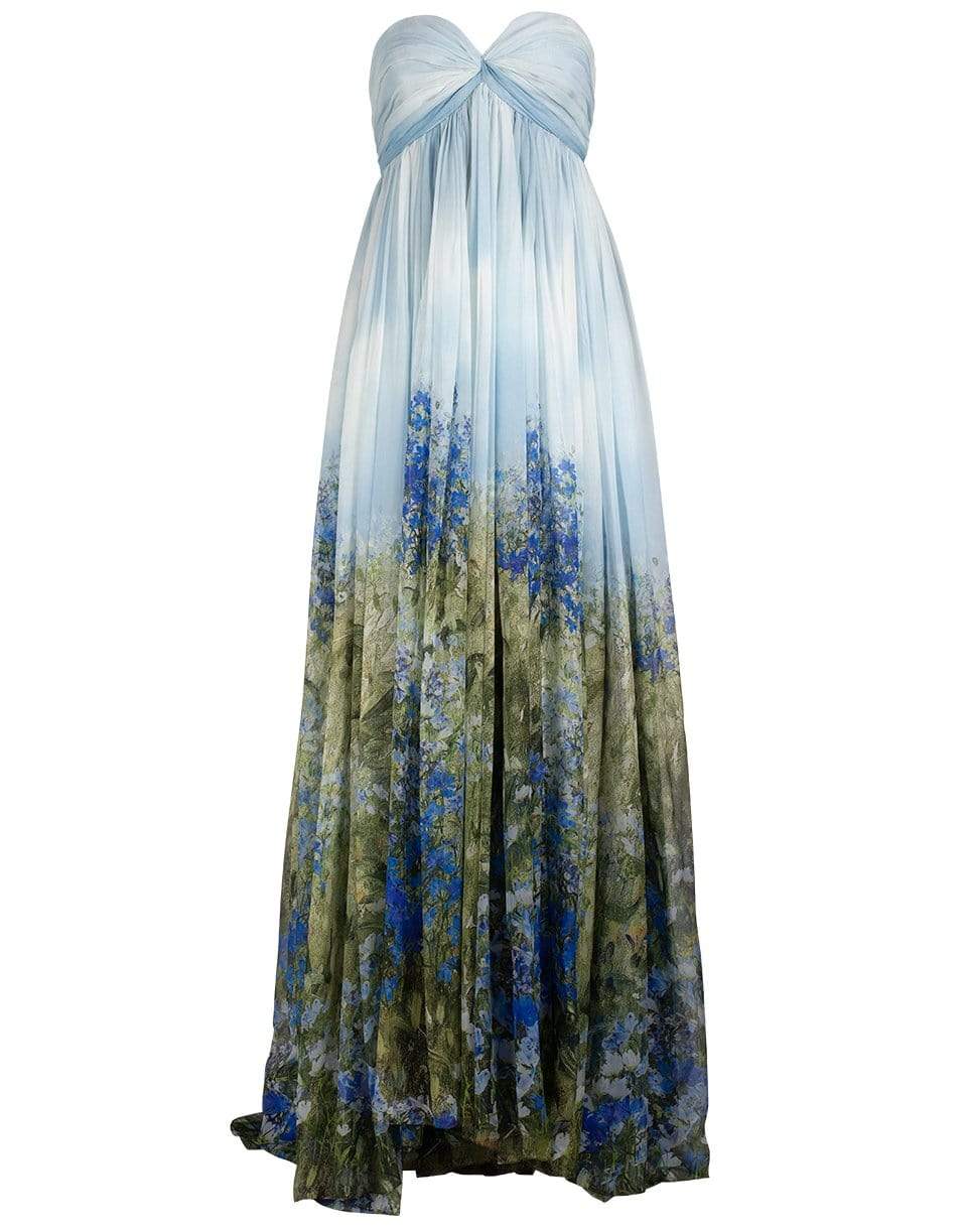 oscar de la renta maxi dress Twisted Bust Strapless Gown