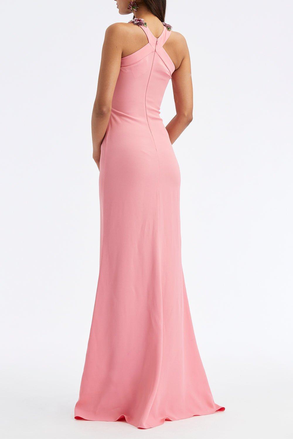 OSCAR DE LA RENTA-Halter Neck Dahlia Gown-TULIP