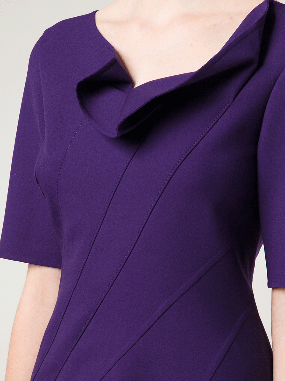 OSCAR DE LA RENTA-Draped Neck Pencil Dress-