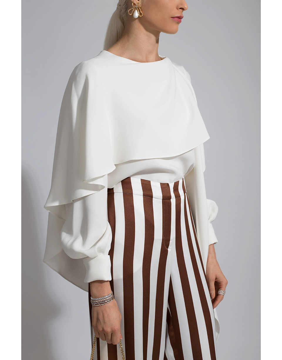 OSCAR DE LA RENTA-Striped Wide Leg Pant-