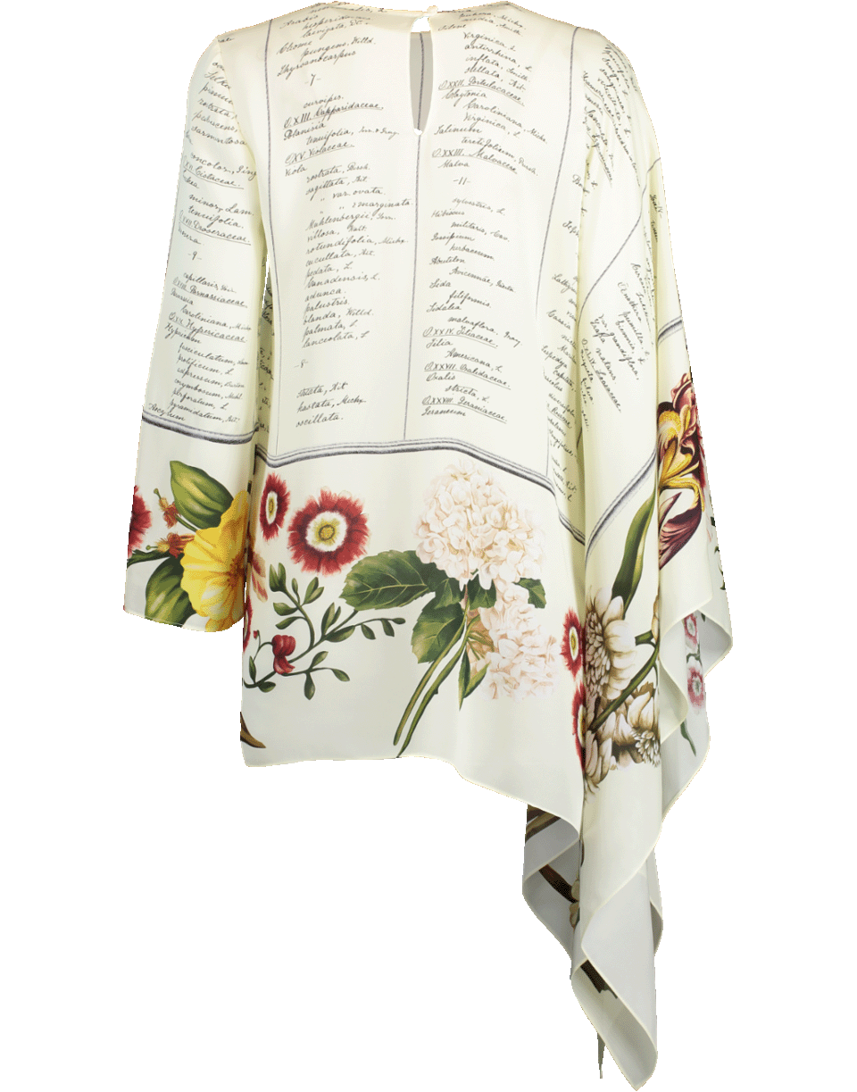OSCAR DE LA RENTA-Asymmetric Printed Blouse-