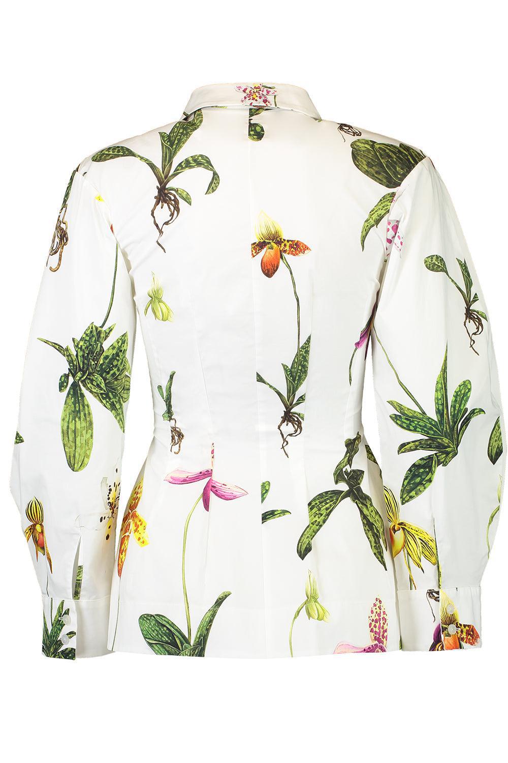 OSCAR DE LA RENTA-Zip Front Orchid Blouse-