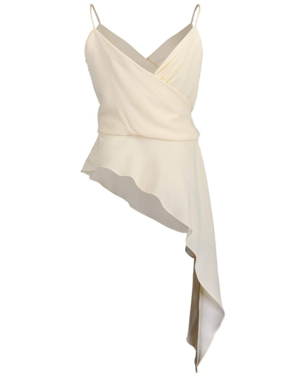 OSCAR DE LA RENTA-Side Drape Spaghetti Strap Top-