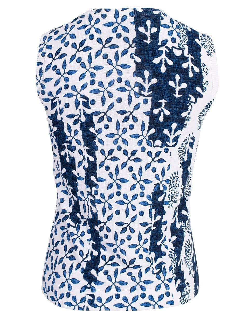 OSCAR DE LA RENTA-Sleeveless Patchwork Tank-