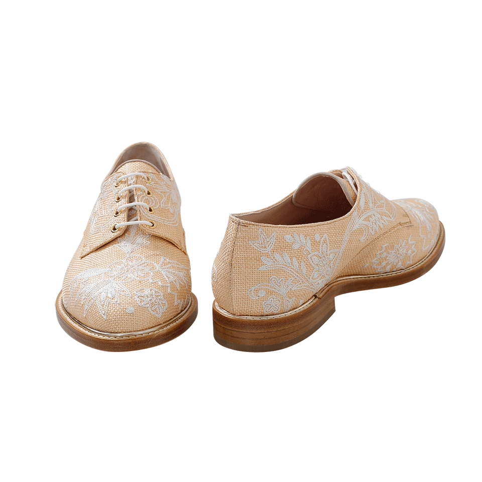 OSCAR DE LA RENTA-Tilda Embroidered Lace Up Shoes-