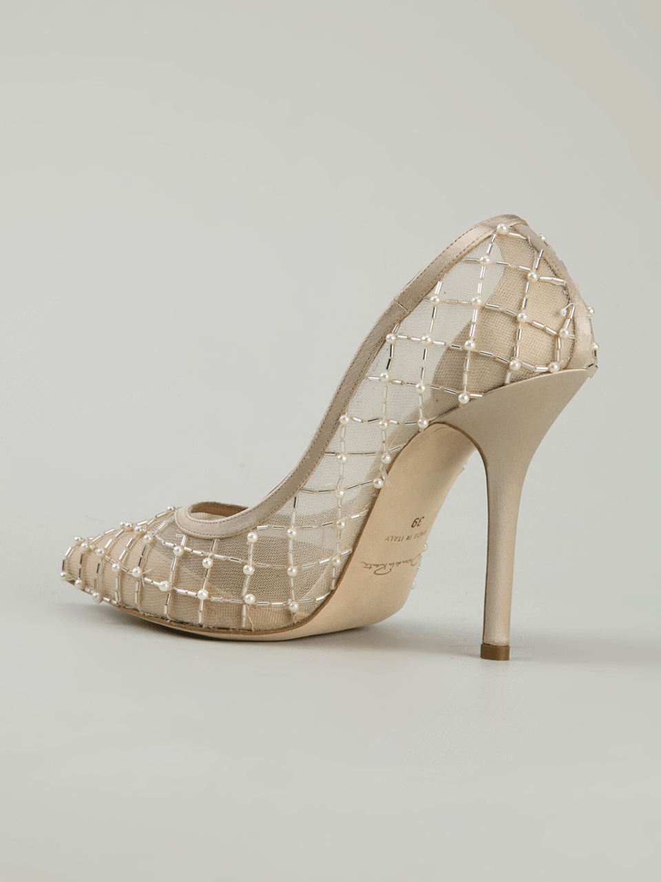 OSCAR DE LA RENTA-Pearl Mesh Pumps-